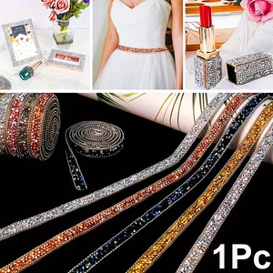 10 Yards Shiny Rhinestones Diamond Ribbon Handmade Art Crafts Trims Decorations - Picture 1 of 31