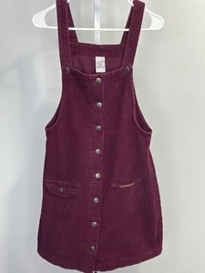 Abito salopette donna vintage anni 90 Squeeze Jeans bordeaux in velluto a coste, taglia M. 1X - Foto 1 di 8