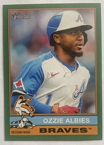 Ozzie Albies 2025 Topps Heritage #365 Dark Green Parallel Braves - Picture 1 of 2