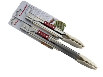 Nuevas pinzas de bloqueo KitchenAid crema de almendras HACA 2 piezas 10" y 13" Foto 1 de 2