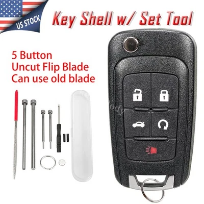 Para Chevrolet Cruze Equinox 2011-2016 Llave Abatible Estuche Carcasa 5B y Herramienta de Extracción de Pin Foto 1 de 4