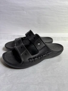 Crocs Men’s - Women’s  Baya Two-Strap Slide Sandal Black - Picture 1 of 4