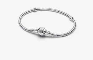 Pandora 593211C00-18 Bracciale Moments con Chiusura a Rosa Argento taglia 18 - Foto 1 di 1