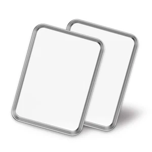 Baking Sheets 2 Pieces Stainless Steel Baking Pan Tray Cookie Sheet9X7X1 - Picture 1 of 7