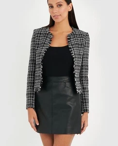 FORCAST Mariyah Tweed Jacket Black&White As New Paid $200 Size14 - Picture 1 of 6