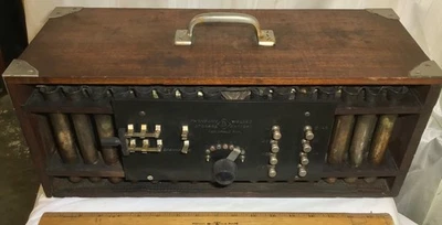 RARO antigo 1920 ~~THOMPSON soldado BATERIA DE ARMAZENAMENTO~~ aparelho antigo RÁDIO TUBO - Imagem 1 de 4