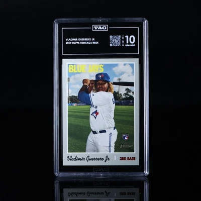 2019 Topps Heritage #504 Vladimir Guerrero Jr. RC Rookie TAG 10 - Image 1 of 3