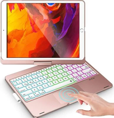 For 10.2" iPad 9th/8th/7th Gen 2021 Smart Touchpad  Keyboard Case with Rotate US - Image 1 of 4