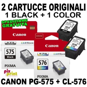KIT PROMO Canon PG-575 + CL-576 ORIGINALI cartucce black+color TS3550i TR4750i - Foto 1 di 1