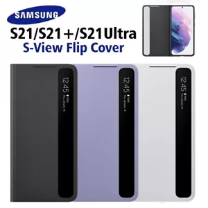 Official Original Samsung S21/S21+S21U Smart View Cover Mirror Flip Leather Case - Picture 1 of 24