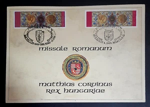 Hungary - Belgium Joint "MISSALE ROMANUM ~ ROYALTY ~ KINGS & QNS" Souv Card 1993 - Picture 1 of 5