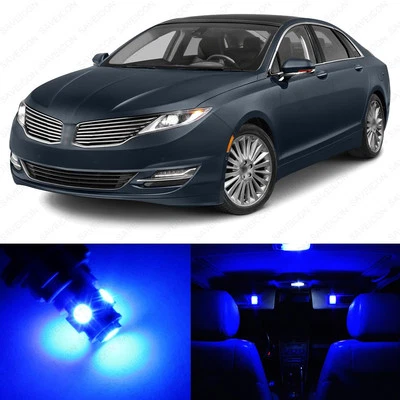 Paquete de 12 luces interiores LED azules para Lincoln MKZ 2007-2012 + HERRAMIENTA DE PALANCA Foto 1 de 4