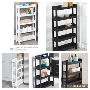 3,4,5 LAYER DECO MULTIUSE SLIM RACK WITH WHEELS KITCHEN/ANY ROOM STORAGE UTILITY - Picture 1 of 29