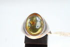 Designer Bernstein Ring 925 Silber mit M&#252;cken Einschluss aus Juweliernachlass