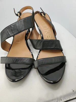 Sandalias de tacón alto negras Calvin Klein para mujer talla 10 Halia Stilettos punta abierta LEER Foto 1 de 4