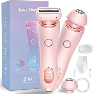 2 in 1 Cordless Electric Shaver Hair Electric Razor Painless Bikini Trimmer Lady - Picture 1 of 18