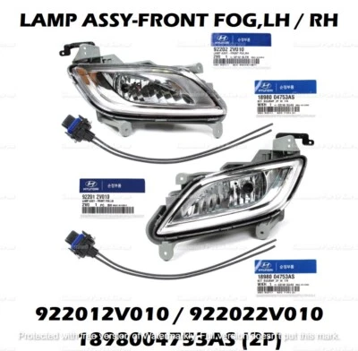 ⭐OEM⭐ Conjunto de luces antiniebla y conector izquierda y derecha 1 juego para Hyundai Veloster 2012-2017 Foto 1 de 4