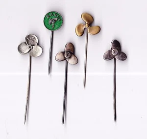 Vintage Nautical Ship Boat Flag pin badges Engine Propeller Threads Motor - Picture 1 of 12