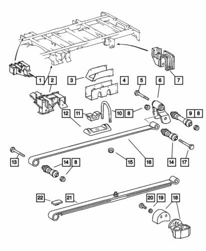 Genuine Mopar 2003-2006 Dodge Sprinter 2500 Spring Shackle Bushing 5118731AA - Image 1 of 1