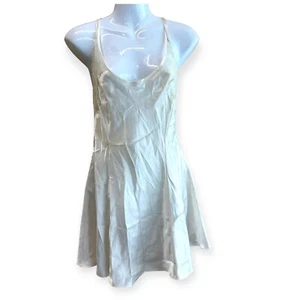 VTG Victoria’s Secret Satin Slip Camisole Dress Night Gown White Open Lace Back - Picture 1 of 9