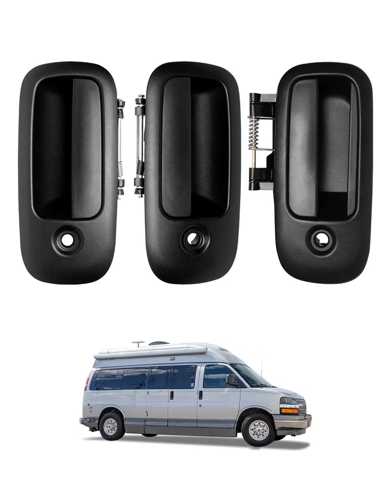 3PCS Exterior Door Handle Set For 10-22 Chevy Express GMC Savana 1500 2500 3500 - Imagem 1 de 4