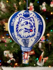 Danbury Mint UCONN HUSKIES Christmas HOT AIR BALLOON Ornament: NCAA Connecticut