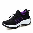 New sports shoes flying woven large size shoes women's platform rocking shoes
