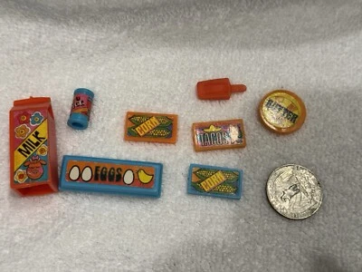 De colección Barbie Dream Refrigerador Comida Leche Maíz Taco Mantequilla Huevos Leer 2473 Foto 1 de 4