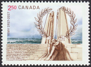 Canada-France Joint = BATTLE OF VIMY RIDGE = from S/S MNH Canada 2017 #2981a