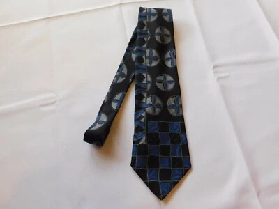  Enrico Coveri 100% Silk Tie Neck neckwear 56" Long 4" wide print GUC - Изображение 1 из 4