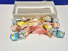Vintage Pastel Feather Birds on Long Wires Set of 12 in Box
