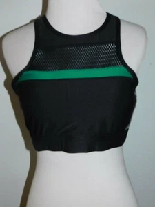 Sujetador deportivo C&C California para mujer mediano, negro y verde, Raceback, - Imagen 1 de 2