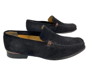 Bruno Magli Henri Shoes Mens Sz 11.5 M Black Suede Slip On Loafer Made in Italy - Picture 1 of 20