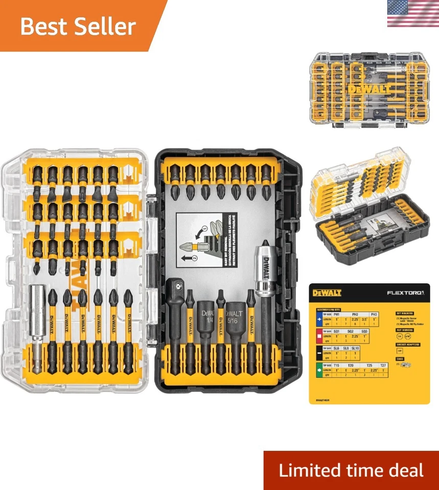 Comprehensive 40-Piece FlexTorq Screw Driving Set - Clear Storage & Secure Latch - Image 1 of 4