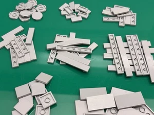 LEGO Smooth Tile Light, Dark, Bluish Grey 1x2 1x3 1x4 1x6 1x8 2x2 2x4, 10 Pieces - Picture 1 of 19