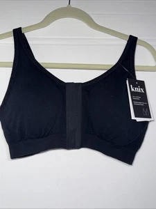 Reggiseno Knix maglia morbida chiusura frontale senza cuciture foderato senza ferretto donna grande nero nuovo con etichette - Foto 1 di 7