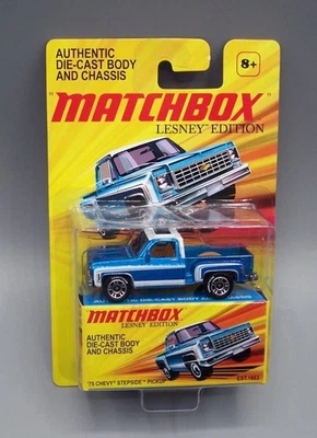 "MATCHBOX" **LESNEY EDITION** '75 CHEVY STEPSIDE PICKUP *METAL BODY & BASE** MOC - Image 1 of 3