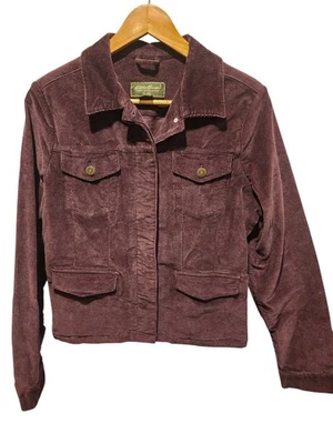 Chaqueta de pana para mujer Eddie Bauer púrpura manga larga abotonada talla Md Foto 1 de 4