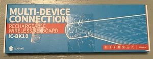 iClever IC-BK10 Silver Multi Device Ultra Slim Rechargeable Wireless Keyboard - Picture 1 of 6
