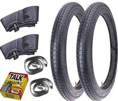 2 x Tyre 19 x 2,25 19-2.25 Tube for Simson SR2 Moped Komar MR 50 Condor NSU - Image 1 of 4