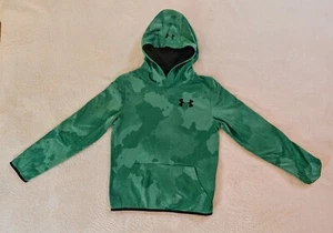 Under Armour Green & Black Logo Hoodie Boys Size YXL Pullover Kangaroo Pocket - Picture 1 of 7