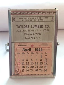 Taylors Lumber Company 1955 Mini Desk Calendar Mirror South Carolina - Picture 1 of 6