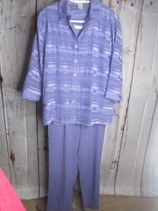 Draper's & Damon's PM Lilac Purple 3 pc Pants Suit Travel Spring Summer Easter - Picture 1 of 10