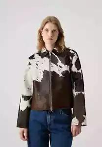 Genuine Women Cowhide Natural Hair On Cow Skin Leather Jacket - Picture 1 of 6
