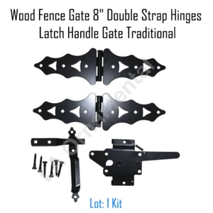 Holzzaun Tor 8" Doppelband Scharniere Riegel Griff Tor Traditionell - Bild 1 von 2
