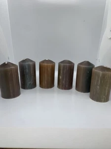 Beeswax Blend Brown Harlequin Edition Candles SYD Qty 6 X 100mm X 54 mm - Picture 1 of 10