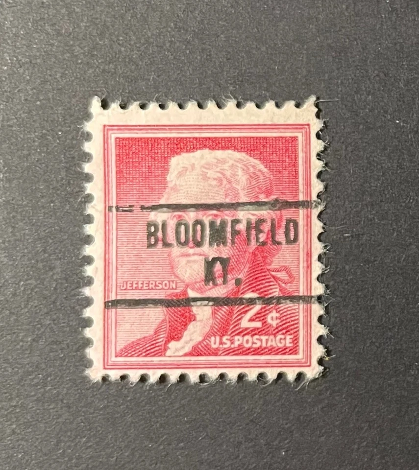 Bloomfield, Kentucky Type 734 Precancel - 2 cents Jefferson - U.S. #1033 - KY - Image 1 of 1