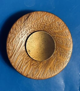 2.25”Dia. Wood & Brass Antique hardware drawer pull knob MID CENTURY MODERN DECO - Picture 1 of 4