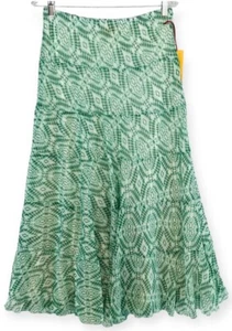 NWT Ruby Rd Chiffon Skirt Size 8 Maxi Lined Seafoam Green Fit to Flare Boho - Picture 1 of 14