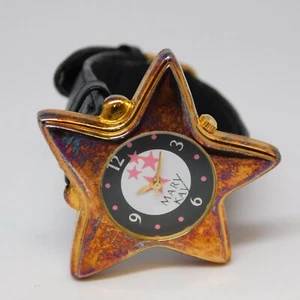 MARY KAY Genuine Leather Star Shape Quartz Analog Women's Watch New Battery - Picture 1 of 10